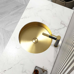 Modern Gold Undermount Stainless Steel Round Bathroom Sink