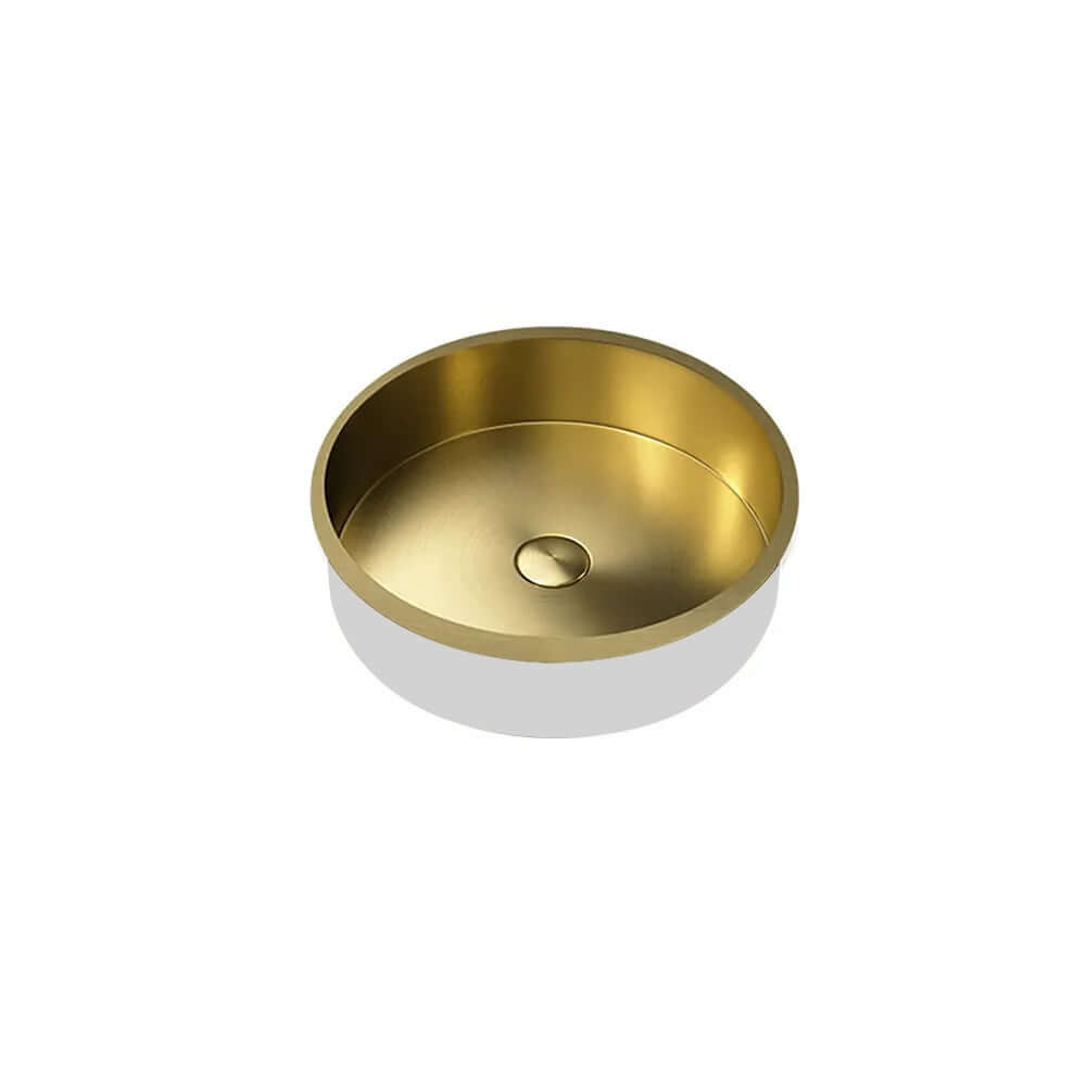 Modern Gold Undermount Stainless Steel Round Bathroom Sink