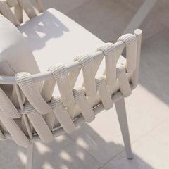 Modern Gray and Beige Outdoor Dining Chairs Set - 2 Pieces