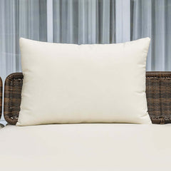 Modern Gray and Beige Teak Wood Outdoor Sectional Sofa Set