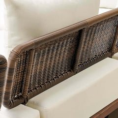 Modern Gray and Beige Teak Wood Outdoor Sectional Sofa Set