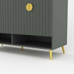Modern Gray and White Shoe Cabinet with Metal Legs and Shelves