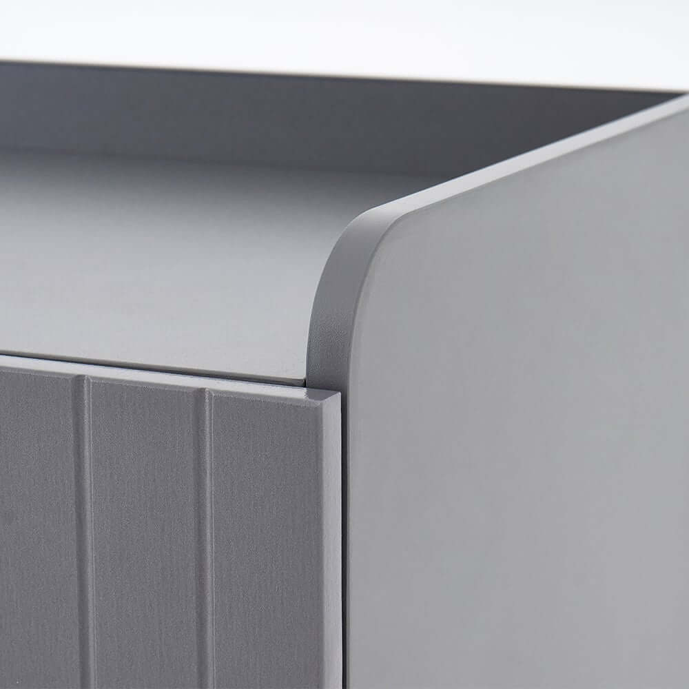 Modern Gray and White Shoe Cabinet with Metal Legs and Shelves