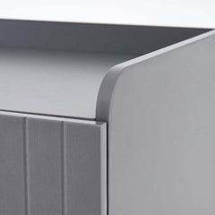 Modern Gray and White Shoe Cabinet with Metal Legs and Shelves