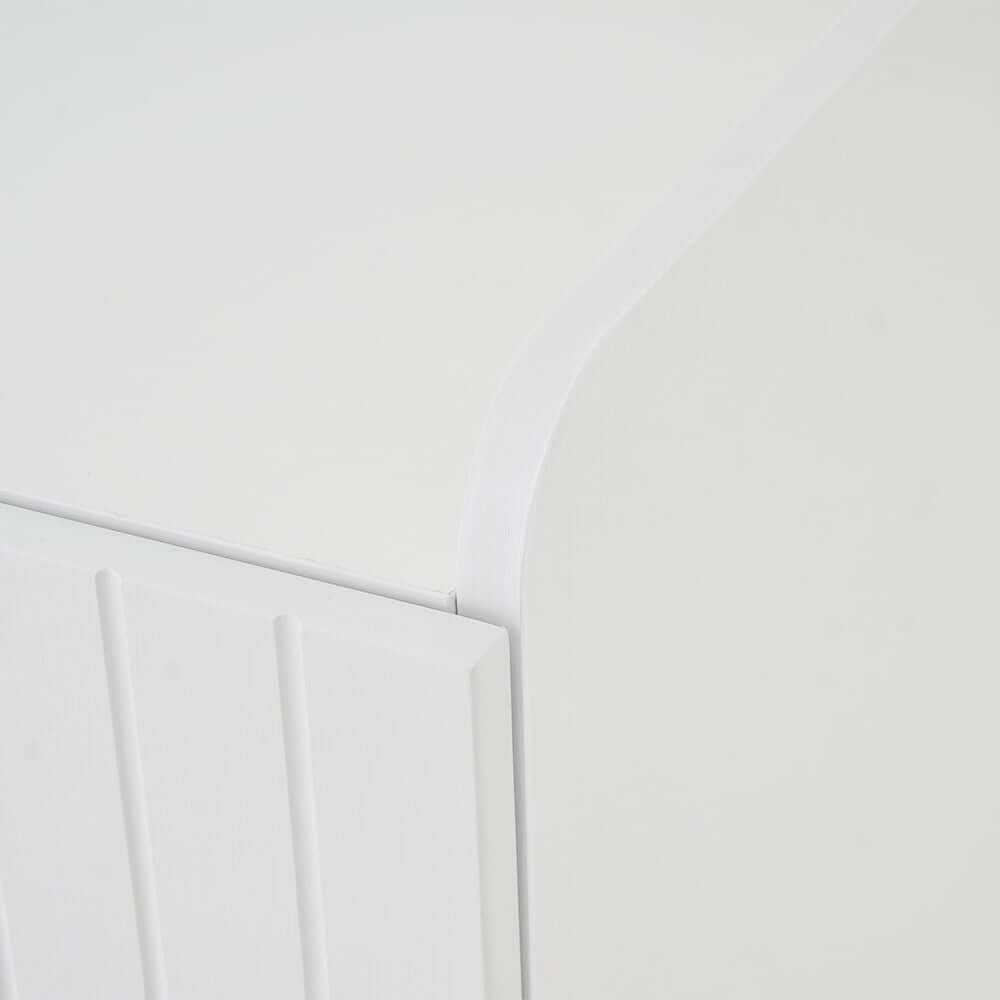 Modern Gray and White Shoe Cabinet with Metal Legs and Shelves