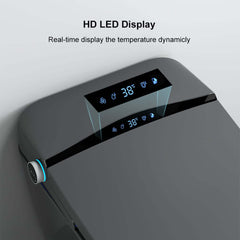 Modern Gray Bidet Toilet with Heated Seat and Automatic Flushing