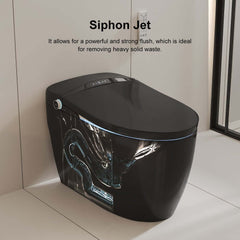 Modern Gray Bidet Toilet with Heated Seat and Automatic Flushing