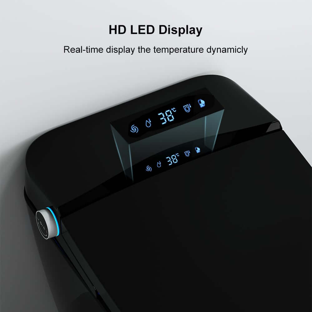 Modern Gray Bidet Toilet with Heated Seat and Automatic Flushing