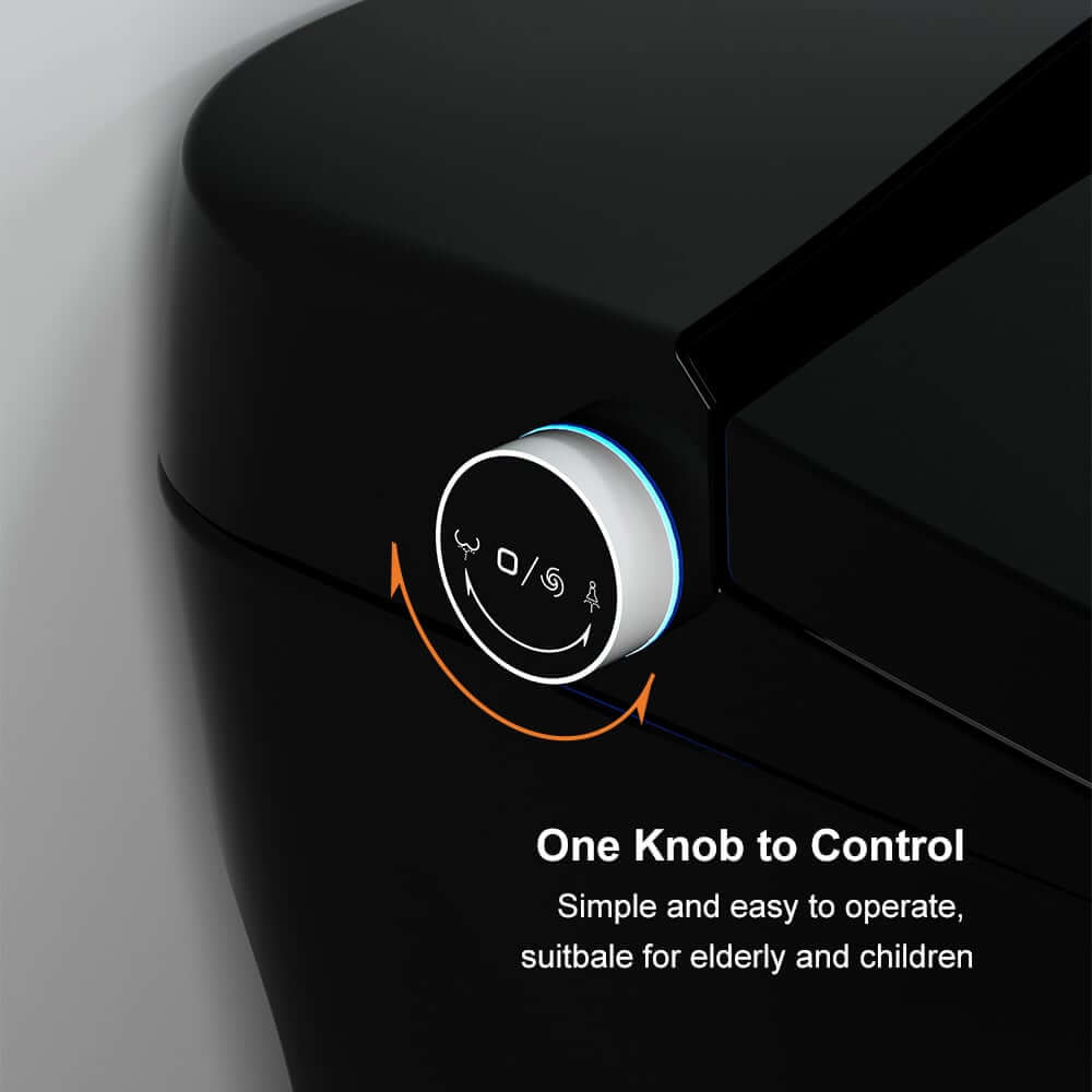 Modern Gray Bidet Toilet with Heated Seat and Automatic Flushing