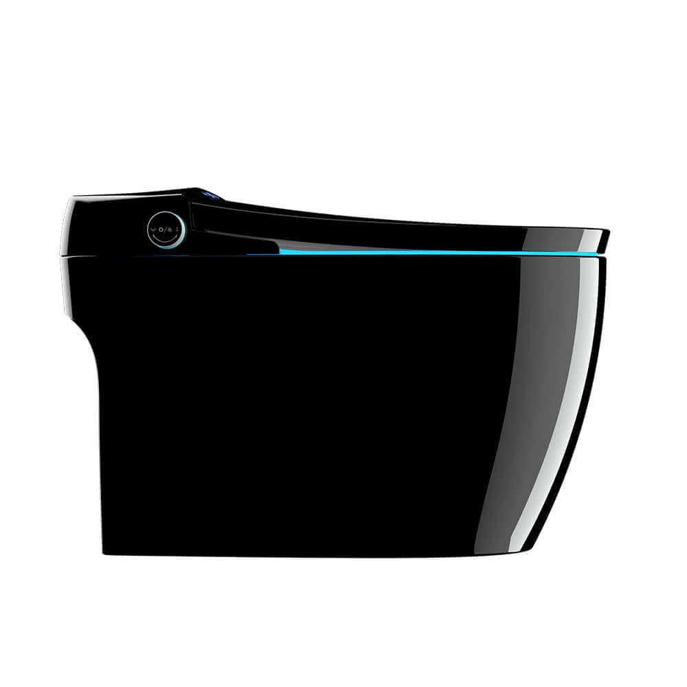 Modern Gray Bidet Toilet with Heated Seat and Automatic Flushing