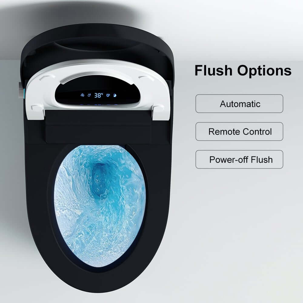 Modern Gray Bidet Toilet with Heated Seat and Automatic Flushing