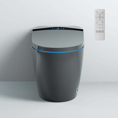 Modern Gray Bidet Toilet with Heated Seat and Automatic Flushing