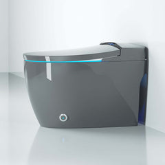 Modern Gray Bidet Toilet with Heated Seat and Automatic Flushing