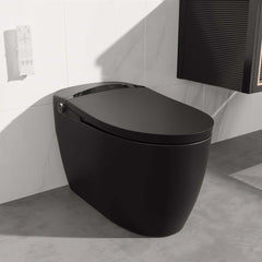 Modern Gray Bidet Toilet with Heated Seat and Automatic Flushing