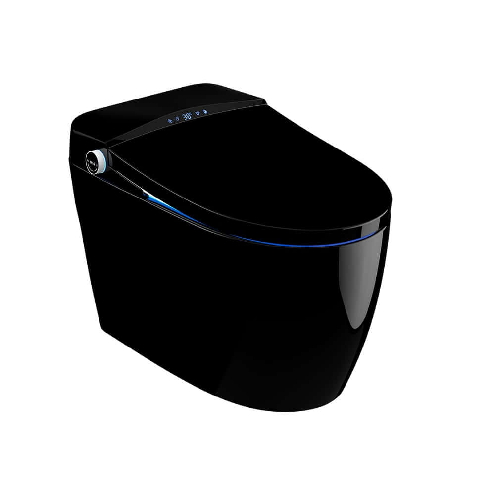 Modern Gray Bidet Toilet with Heated Seat and Automatic Flushing