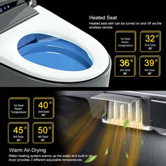 Modern Gray Bidet Toilet with Heated Seat and Automatic Flushing