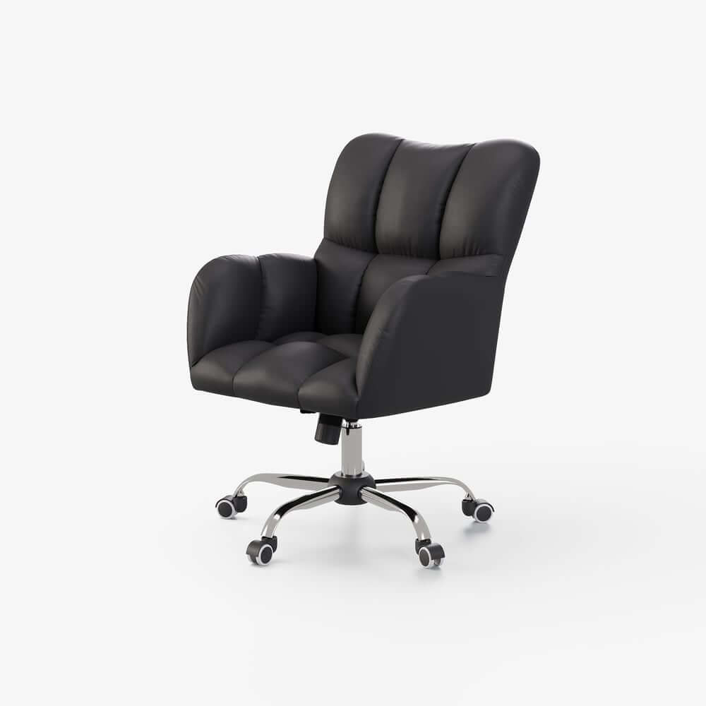 Modern Gray Conference Chair with Linen Upholstery and Chrome Frame