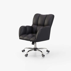 Modern Gray Conference Chair with Linen Upholstery and Chrome Frame