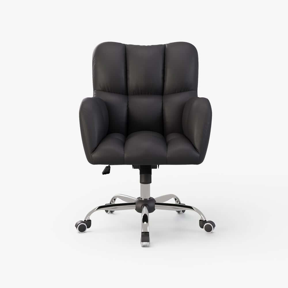 Modern Gray Conference Chair with Linen Upholstery and Chrome Frame