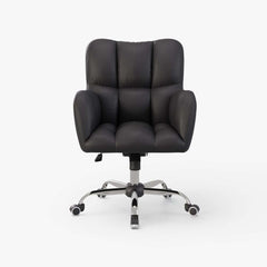 Modern Gray Conference Chair with Linen Upholstery and Chrome Frame