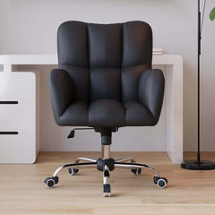 Modern Gray Conference Chair with Linen Upholstery and Chrome Frame