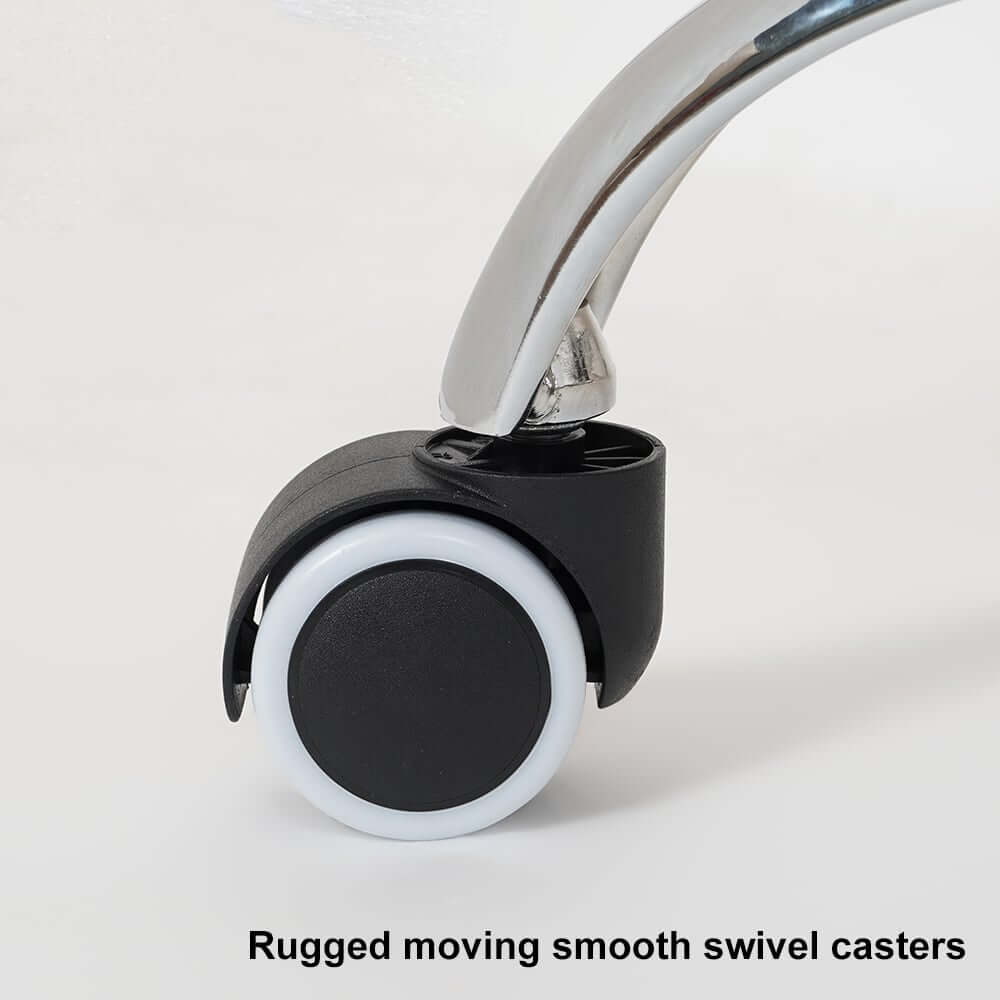 Modern Gray Conference Chair with Linen Upholstery and Chrome Frame