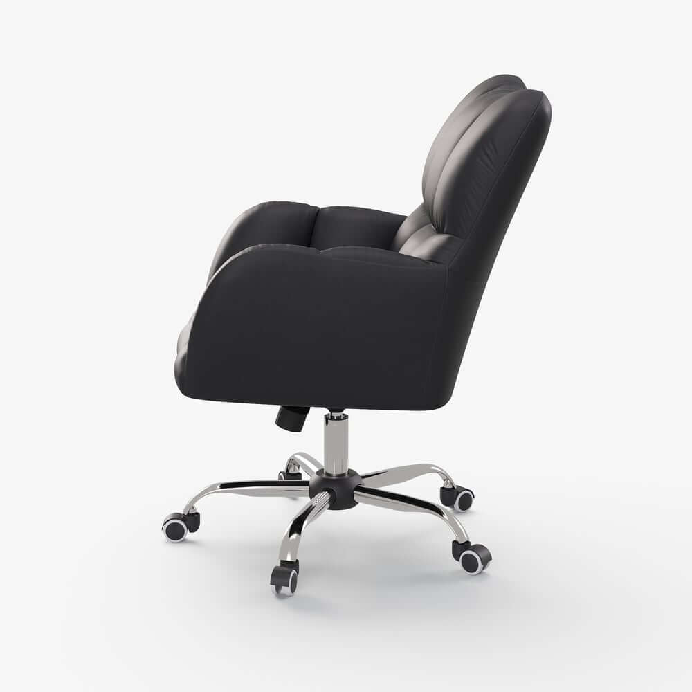 Modern Gray Conference Chair with Linen Upholstery and Chrome Frame