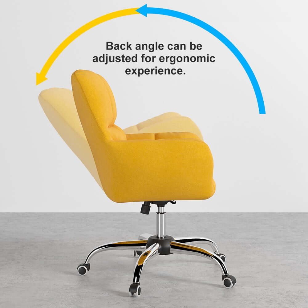 Modern Gray Conference Chair with Linen Upholstery and Chrome Frame