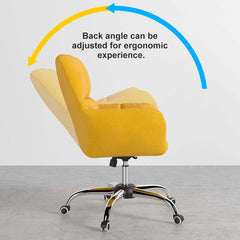 Modern Gray Conference Chair with Linen Upholstery and Chrome Frame