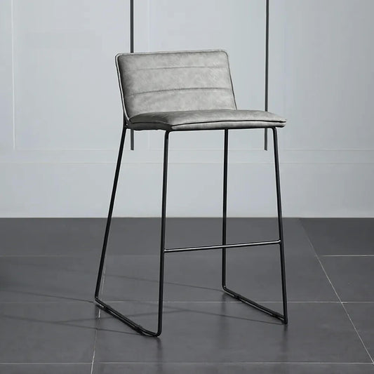 Modern Gray Faux Leather Counter Stool With Low Back Main Product Image