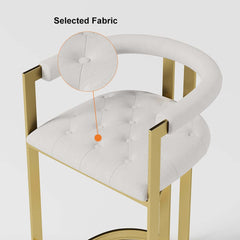 Modern Gray Faux Leather Counter Stools With Gold Legs
