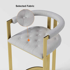 Modern Gray Faux Leather Counter Stools With Gold Legs