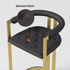 Modern Gray Faux Leather Counter Stools With Gold Legs