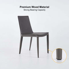 Modern Gray Faux Leather Side Chairs - Set of 2