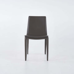 Modern Gray Faux Leather Side Chairs - Set of 2