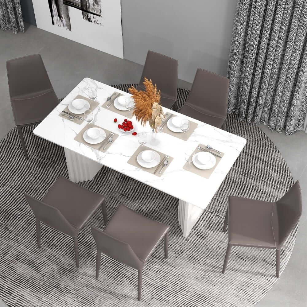 Modern Gray Faux Leather Side Chairs - Set of 2