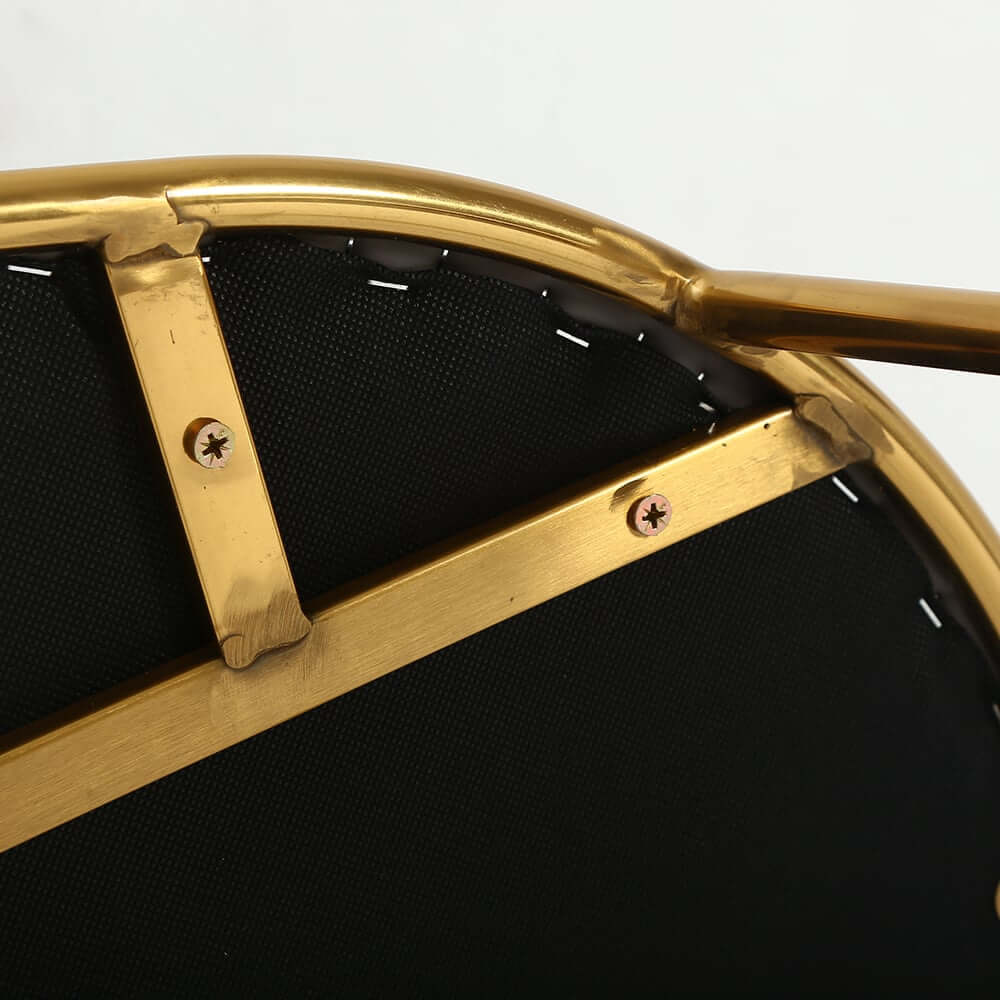 Modern Gray Faux Leather Side Chairs With Gold Legs, Set Of 2