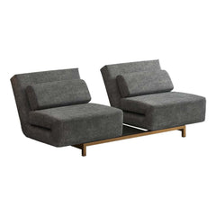 Modern Gray Linen Sofa Bed With Foam Cushioning