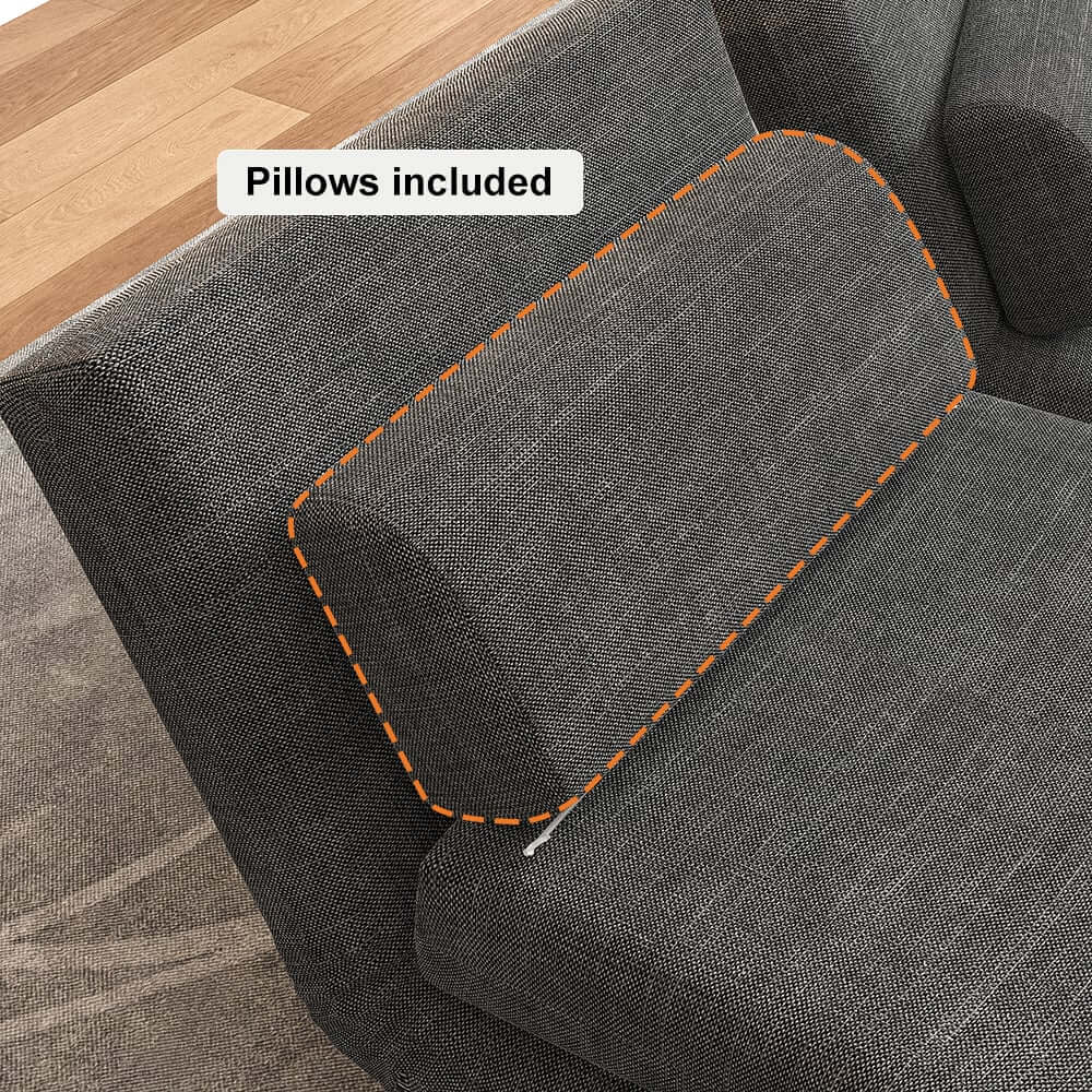 Modern Gray Linen Sofa Bed With Foam Cushioning