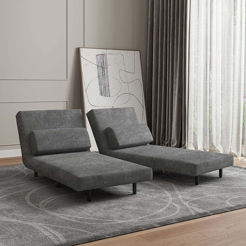 Modern Gray Linen Sofa Bed With Foam Cushioning Main Product Image