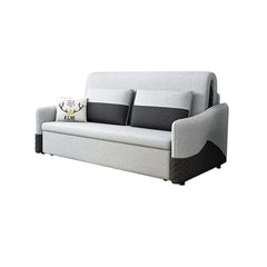 Modern Gray Linen Sofa Bed With Storage And Slope Arms