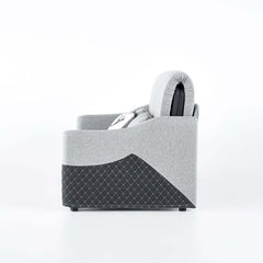 Modern Gray Linen Sofa Bed With Storage And Slope Arms