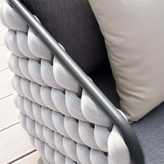 Modern Gray Outdoor Sofa and Coffee Table Set with Sintered Stone