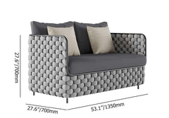 Modern Gray Outdoor Sofa and Coffee Table Set with Sintered Stone Dimensions