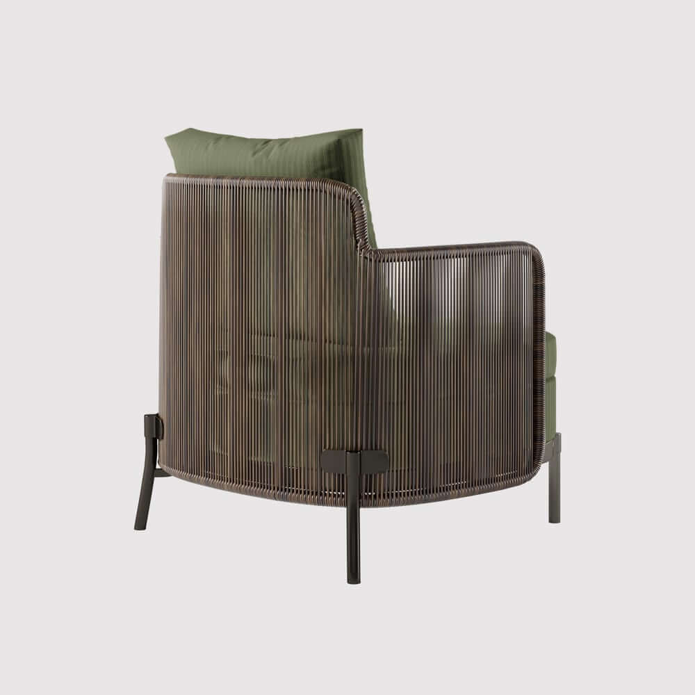 Modern Gray Outdoor Sofa Chair Set with Sintered Stone Coffee Table