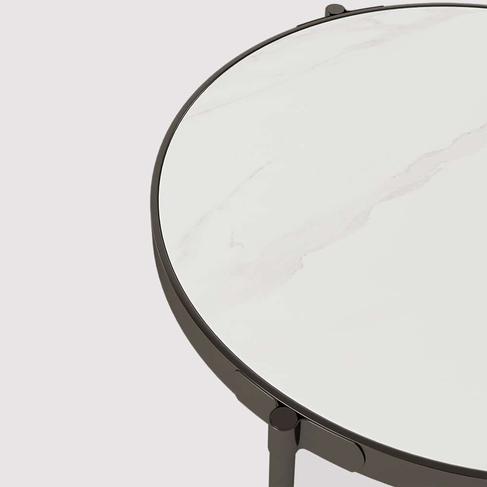 Modern Gray Outdoor Sofa Chair Set with Sintered Stone Coffee Table