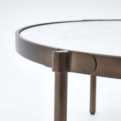 Modern Gray Outdoor Sofa Chair Set with Sintered Stone Coffee Table