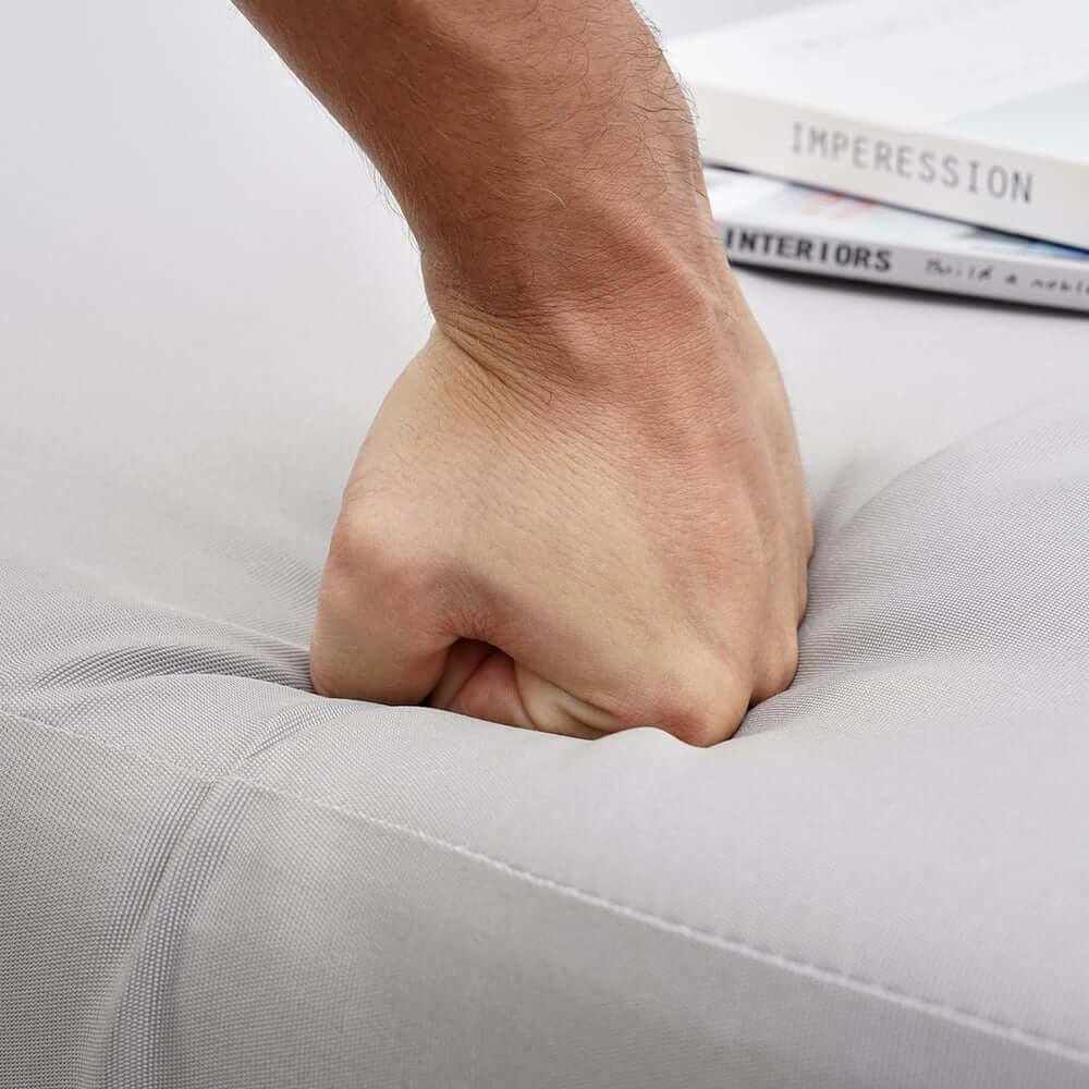 Modern Gray PE Rattan Daybed Loveseat with Aluminum Frame