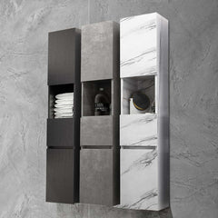 Modern Gray Plywood Wall-Mounted Bathroom Cabinet with Storage