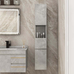 Modern Gray Plywood Wall-Mounted Bathroom Cabinet with Storage